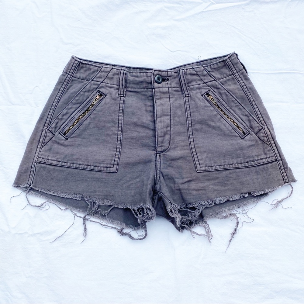American Eagle Grey Jean Shorts with Button Fly